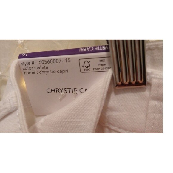 NINE WEST CHRYSTIE CAPRI 16 WHITE PANTS TWILL CROPPED CHIC COASTAL BRIGHT - Picture 6 of 9